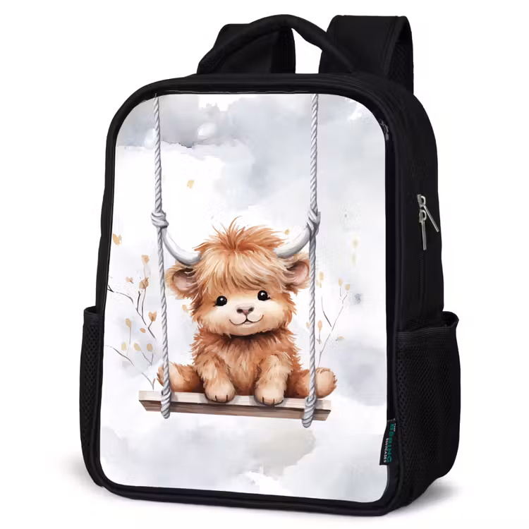 Kinderrucksack - Schwarz - Schottischer Hochländer - Tier - Kinder — 4