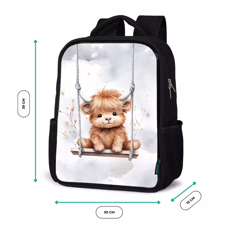 Kinderrucksack - Schwarz - Schottischer Hochländer - Tier - Kinder — 6