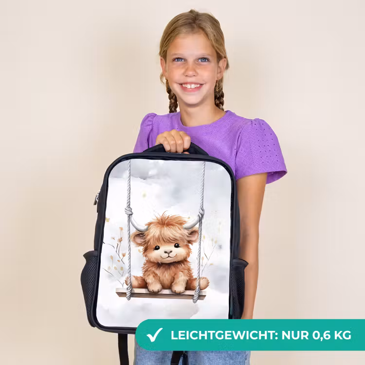 Kinderrucksack - Schwarz - Schottischer Hochländer - Tier - Kinder — 7