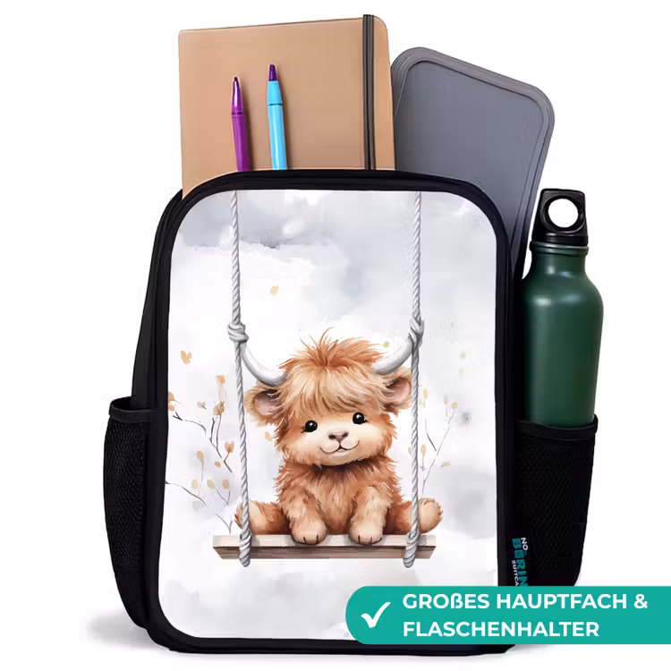 Kinderrucksack - Schwarz - Schottischer Hochländer - Tier - Kinder — 8