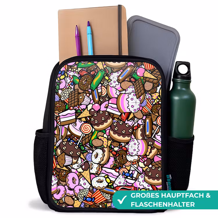 Kinderrucksack - Schwarz - Sweet Candy World — 8