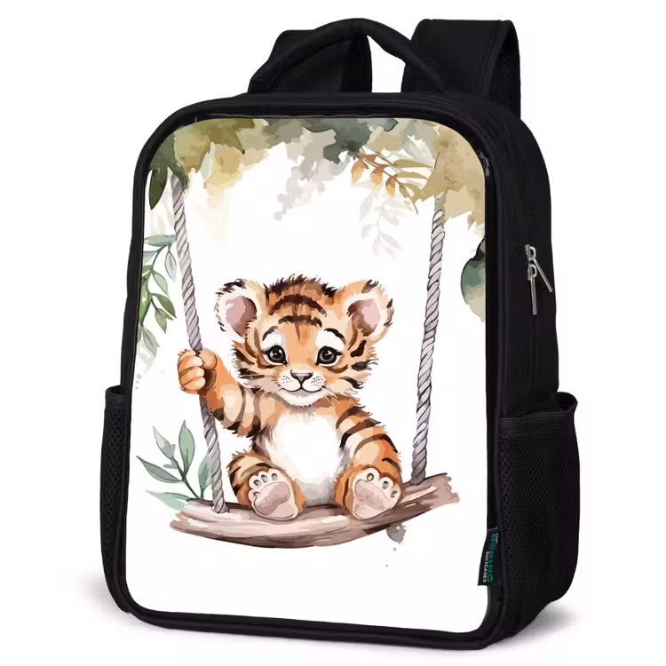 Kinderrucksack - Schwarz - Tiger - Tier - Kinder - Dschungel — 4