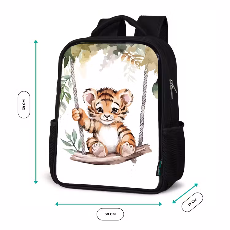 Kinderrucksack - Schwarz - Tiger - Tier - Kinder - Dschungel — 6