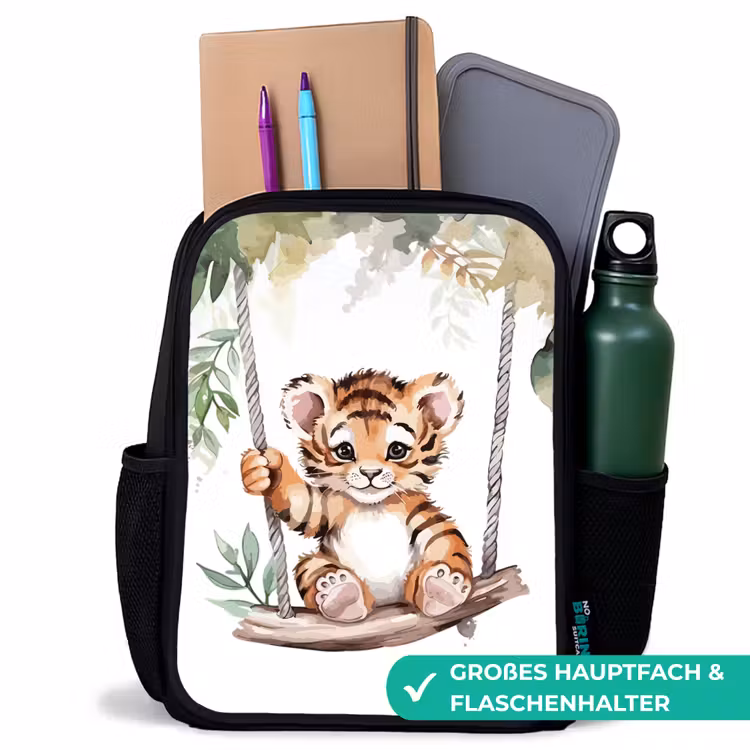 Kinderrucksack - Schwarz - Tiger - Tier - Kinder - Dschungel — 8