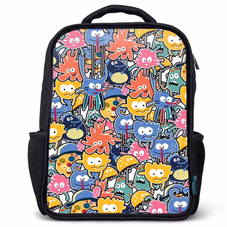 Kinderrucksack - Schwarz - Wanzen mit großen Augen — 1
