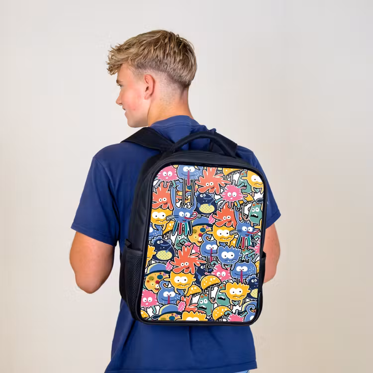 Kinderrucksack - Schwarz - Wanzen mit großen Augen — 3