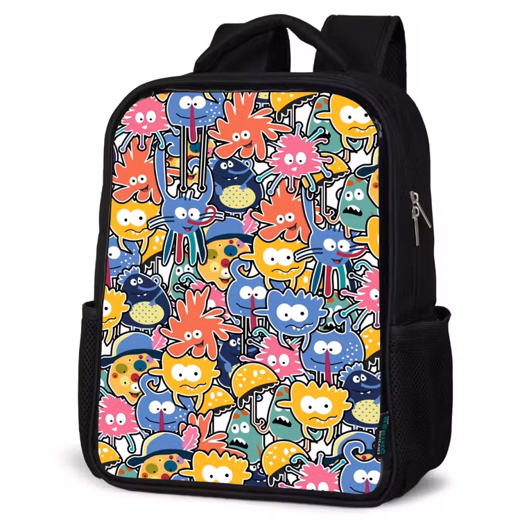 Kinderrucksack - Schwarz - Wanzen mit großen Augen — 4