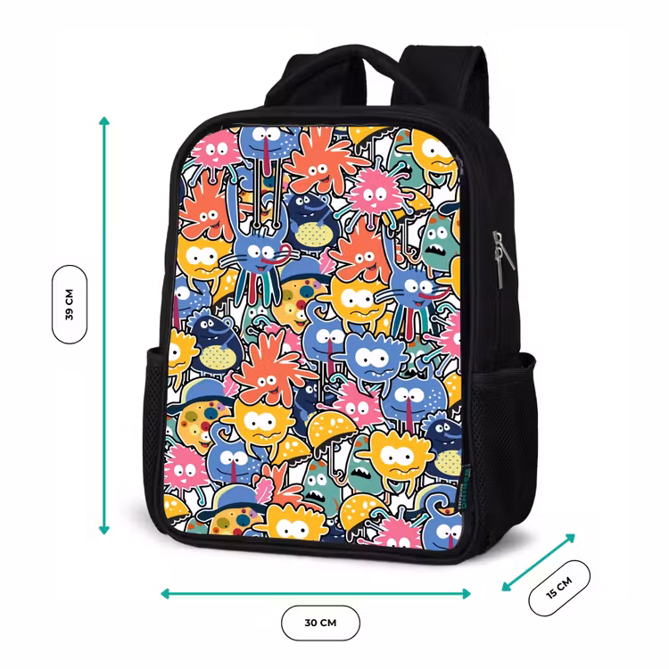 Kinderrucksack - Schwarz - Wanzen mit großen Augen — 6