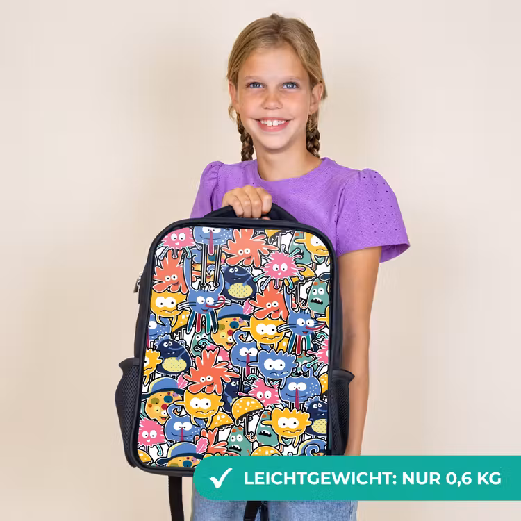 Kinderrucksack - Schwarz - Wanzen mit großen Augen — 7