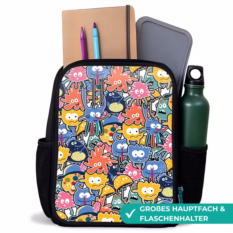 Kinderrucksack - Schwarz - Wanzen mit großen Augen — 8