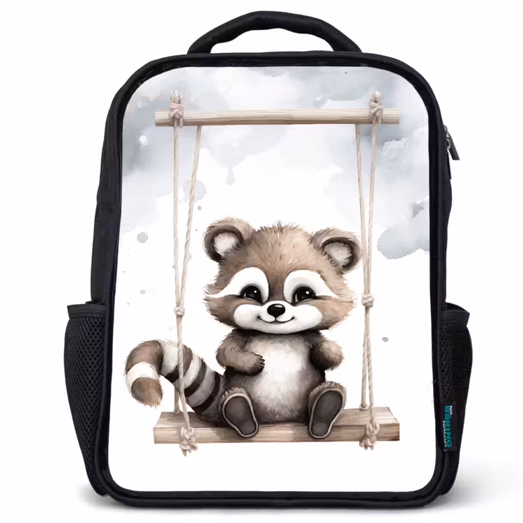 Kinderrucksack - Schwarz - Waschbär - Tier - Kinder — 1