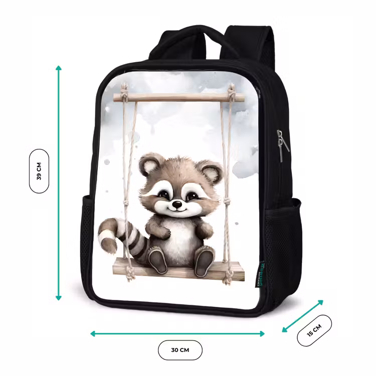 Kinderrucksack - Schwarz - Waschbär - Tier - Kinder — 6