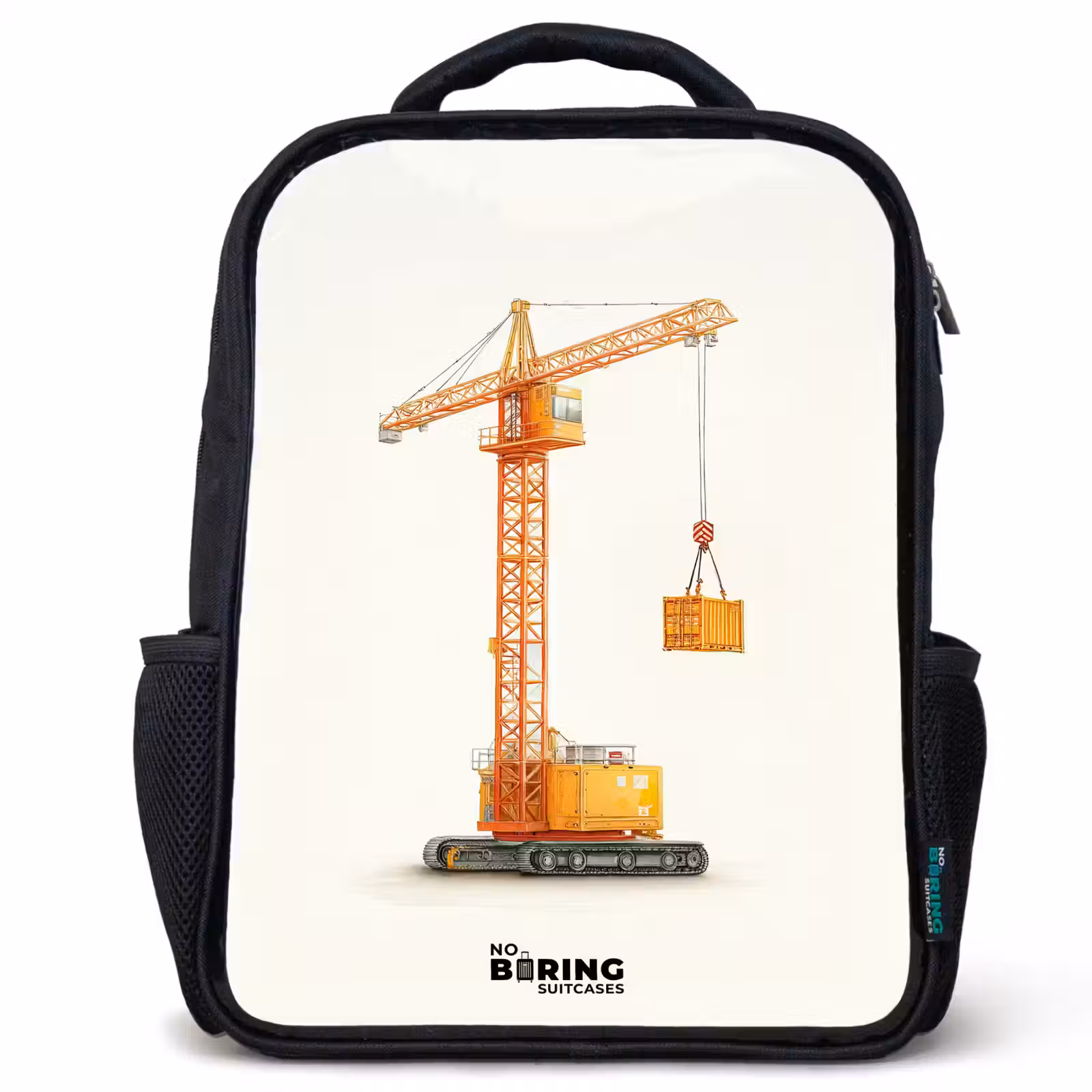 Kinderrucksack - Schwarz - Turmkran - Signiert - Orange — 1