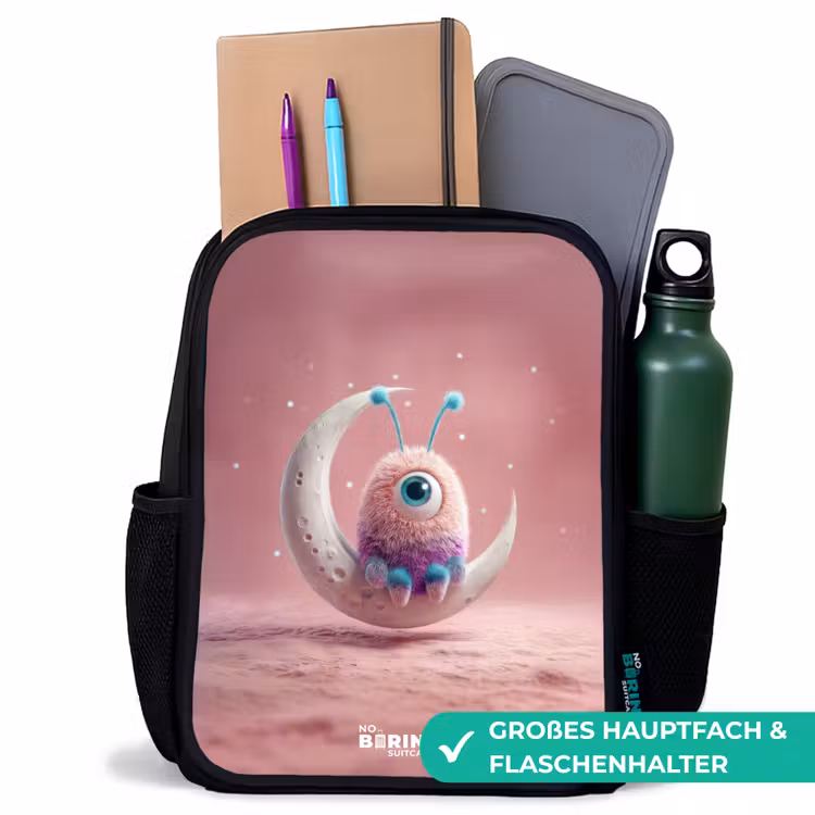 Kinderrucksack - Schwarz - Mondwippe mit Fluffy Weasel — 8