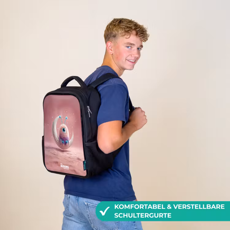 Kinderrucksack - Schwarz - Mondwippe mit Fluffy Weasel — 9