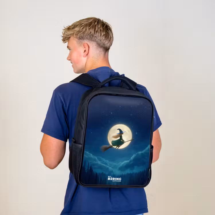 Kinderrucksack - Schwarz - Nachtflug über den Wald — 3
