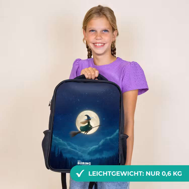 Kinderrucksack - Schwarz - Nachtflug über den Wald — 7
