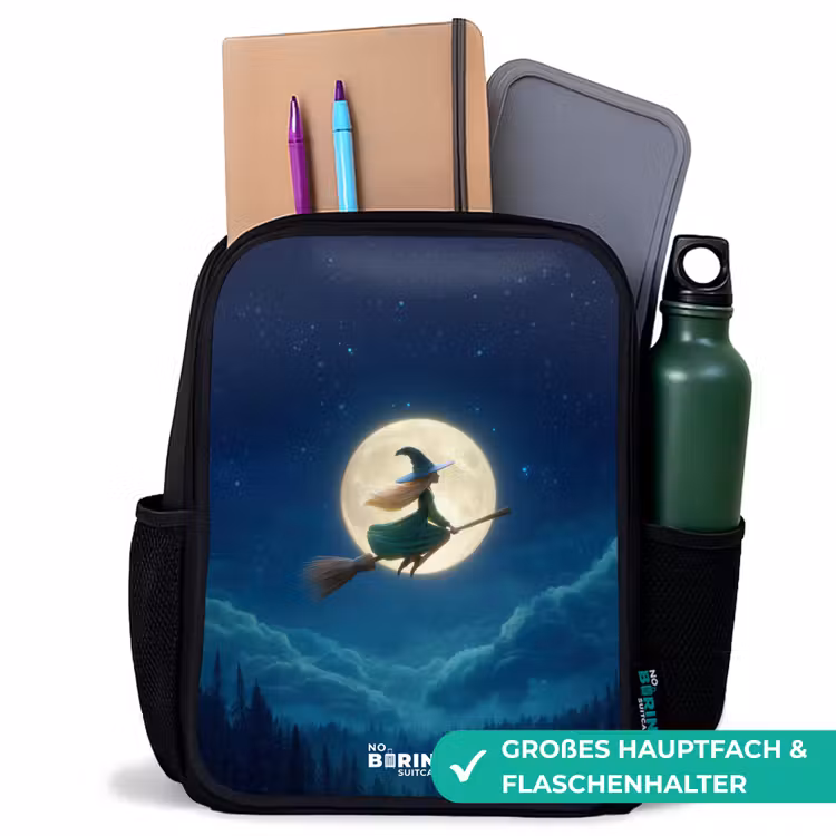 Kinderrucksack - Schwarz - Nachtflug über den Wald — 8