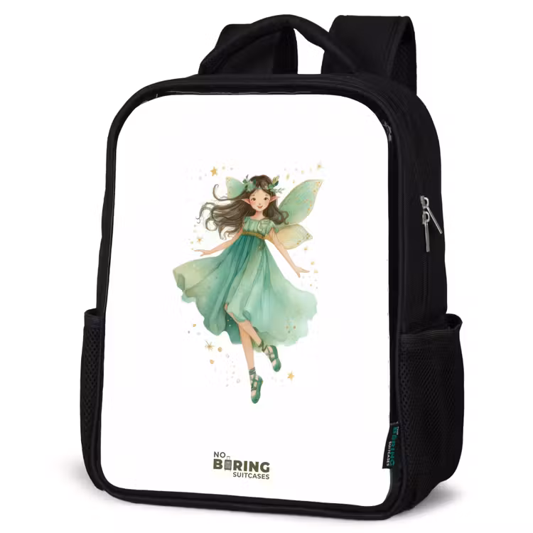 Kinderrucksack - Schwarz - Schwebende grüne Elfe — 4