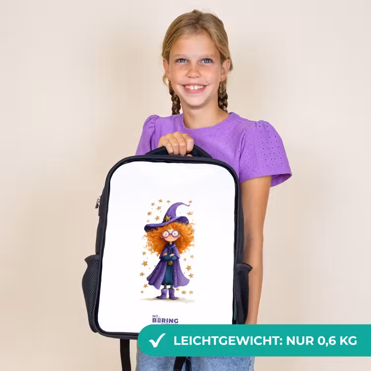 Kinderrucksack - Schwarz - Sternenzauber mit Locken — 7