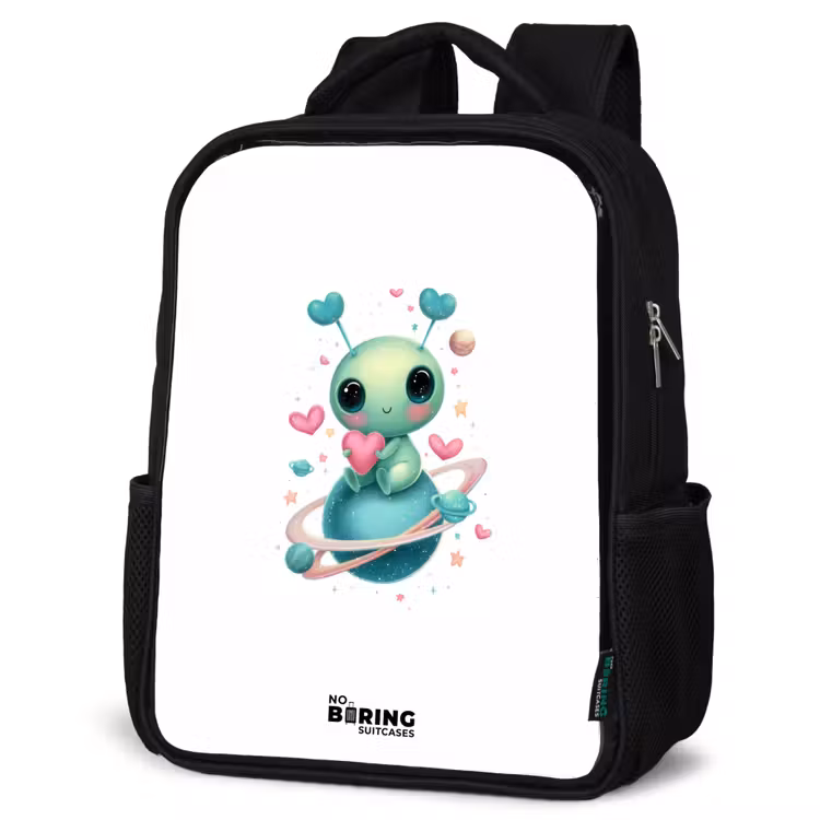 Kinderrucksack - Schwarz - Süßer kleiner Außerirdischer mit Herz — 4