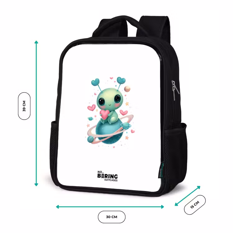 Kinderrucksack - Schwarz - Süßer kleiner Außerirdischer mit Herz — 6