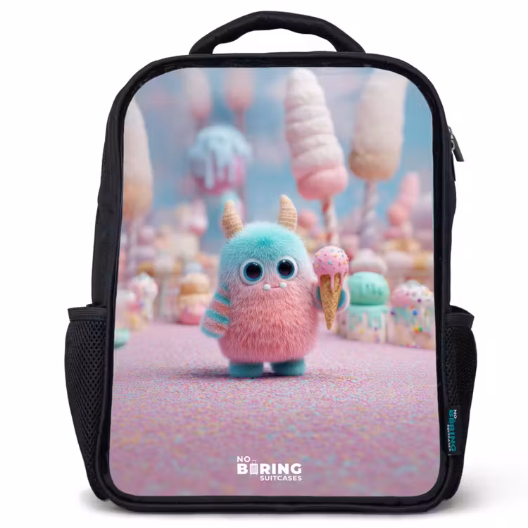 Kinderrucksack - Schwarz - Süßes Monster Süßigkeiten Abenteuer — 1