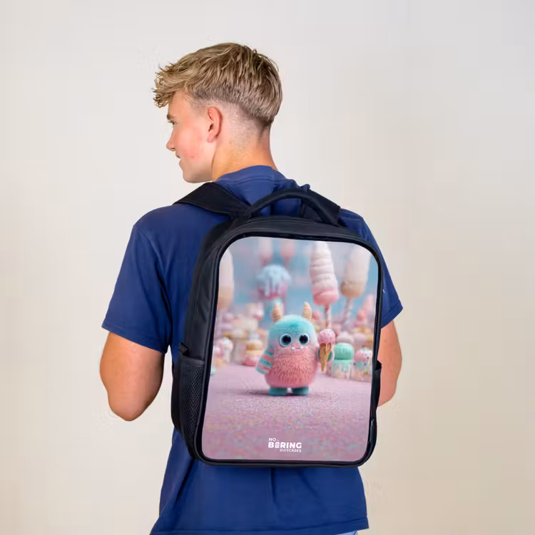 Kinderrucksack - Schwarz - Süßes Monster Süßigkeiten Abenteuer — 3