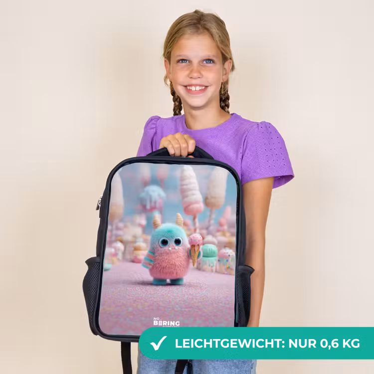 Kinderrucksack - Schwarz - Süßes Monster Süßigkeiten Abenteuer — 7