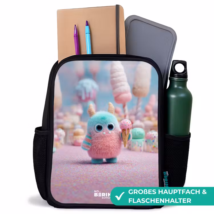 Kinderrucksack - Schwarz - Süßes Monster Süßigkeiten Abenteuer — 8