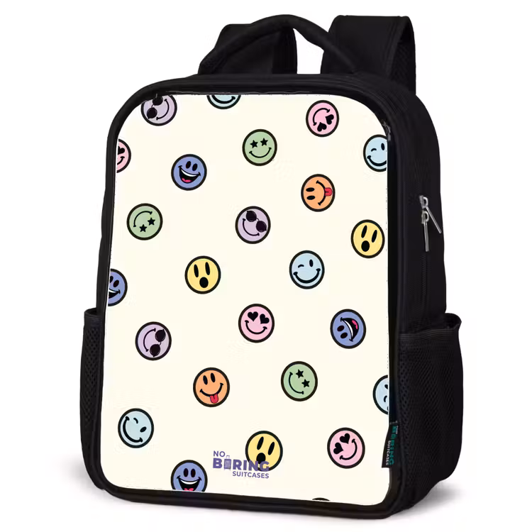 Kinderrucksack - Schwarz - Verspielter Smiley-Mix — 4