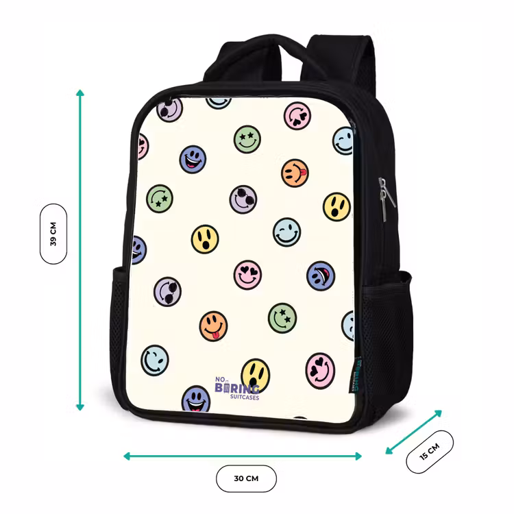 Kinderrucksack - Schwarz - Verspielter Smiley-Mix — 6
