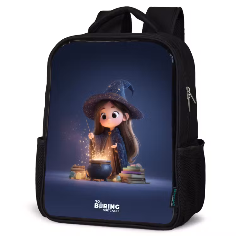Kinderrucksack - Schwarz - Verzaubertes Mädchen mit Kessel — 4