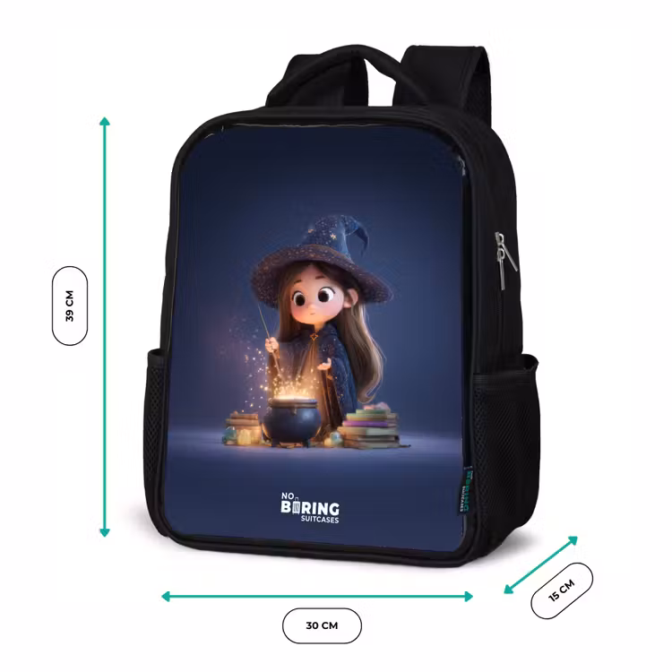 Kinderrucksack - Schwarz - Verzaubertes Mädchen mit Kessel — 6