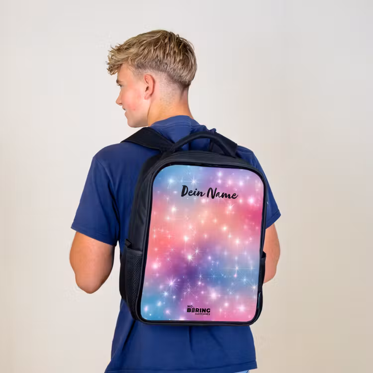 Kinderrucksack - Schwarz - Sterne - Abstrakt - Farben — 3