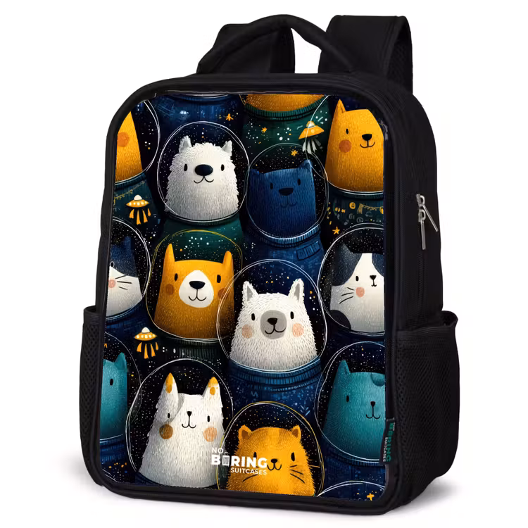 Kinderrucksack - Schwarz - Tiere - Sterne - Planeten - Astronaut — 4
