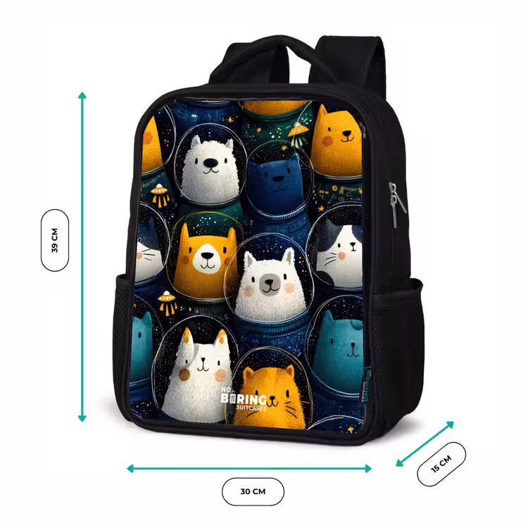 Kinderrucksack - Schwarz - Tiere - Sterne - Planeten - Astronaut — 6