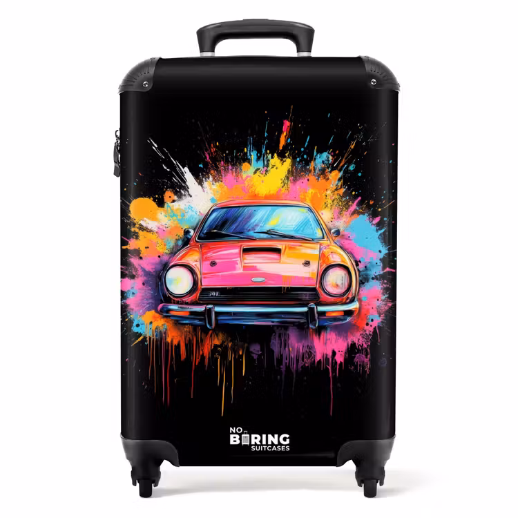 Koffer - Rosa Auto mit bunter Farbe — 1
