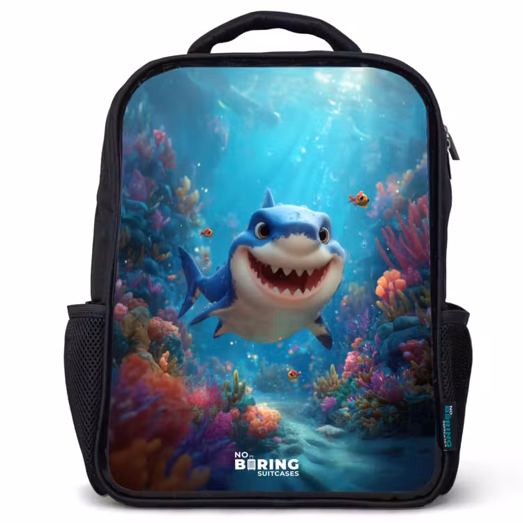 Kinderrucksack - Schwarz - Riff - Koralle - Hai - Tier — 1