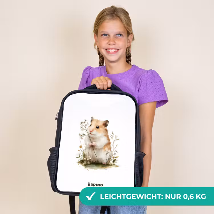 Kinderrucksack - Schwarz - Tier - Natur - Hamster — 7