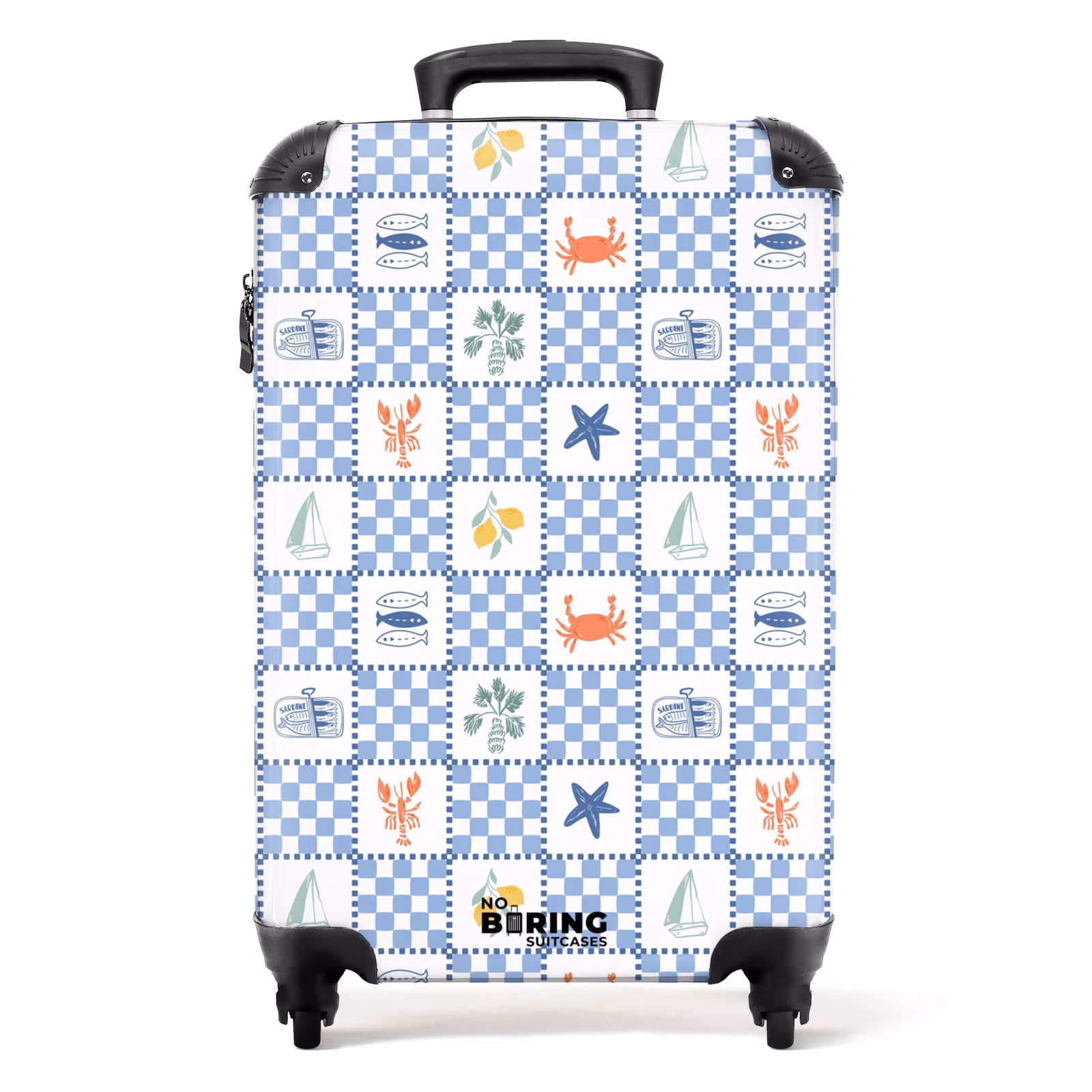 Koffer - Quadratischer Sommerdruck blau — 1
