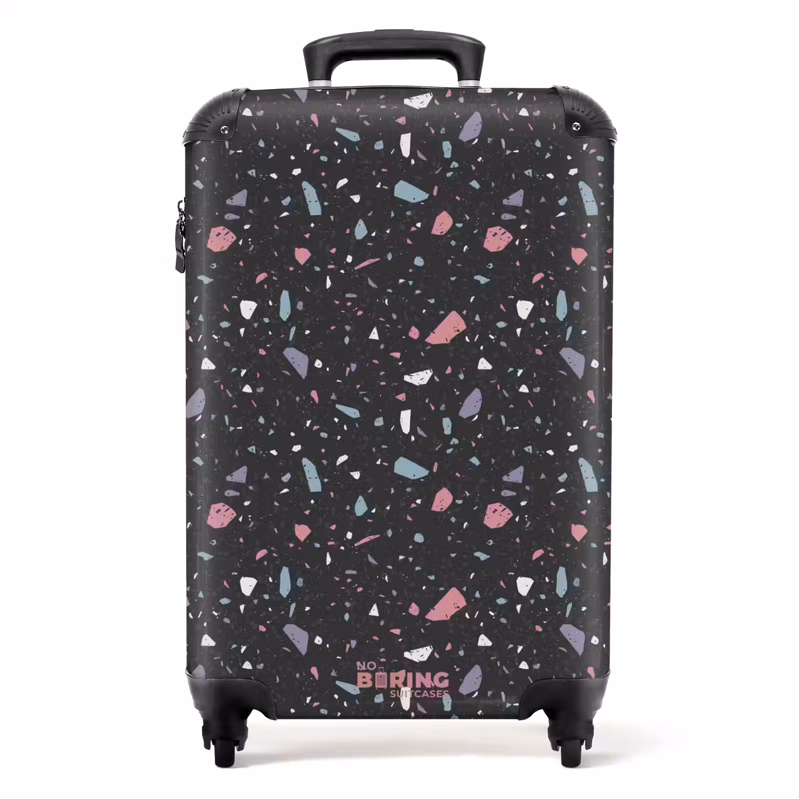 Koffer - Terrazzo-Muster schwarz mit Pastell — 1