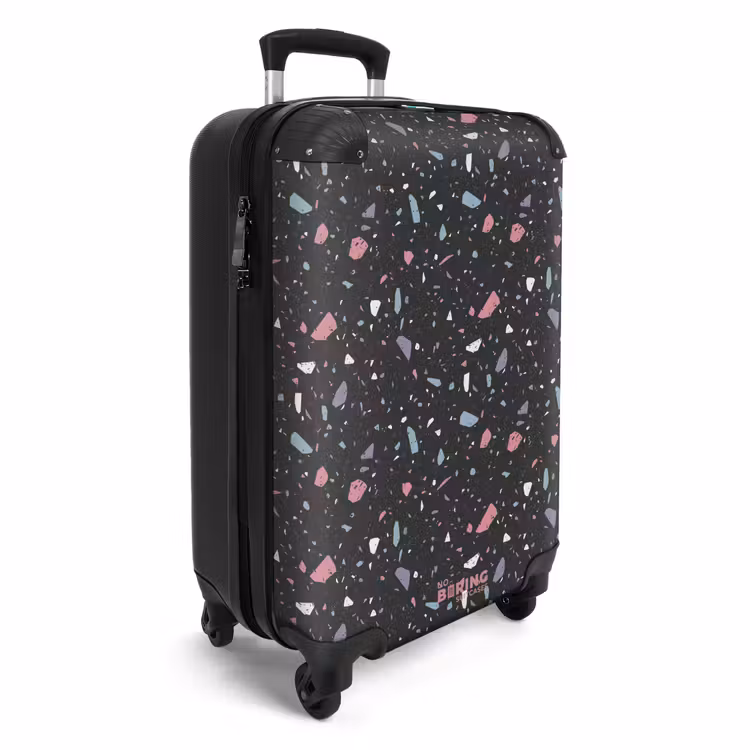 Koffer - Terrazzo-Muster schwarz mit Pastell — 2
