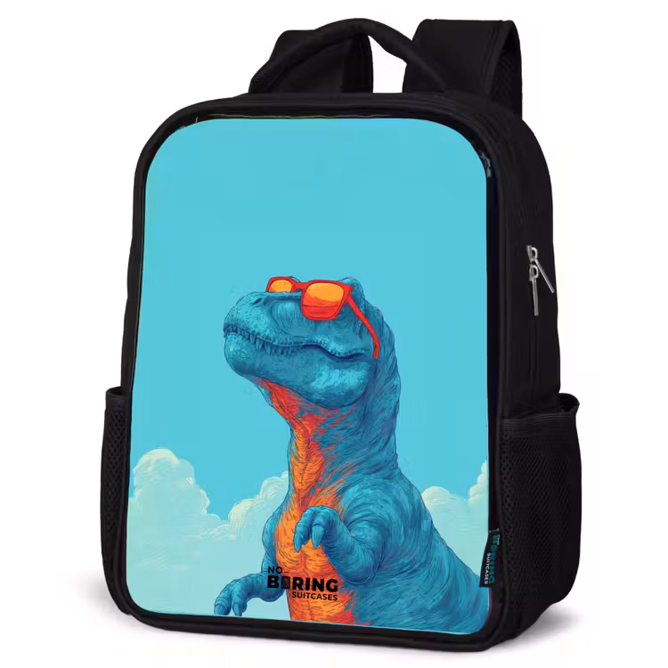 Kinderrucksack - Schwarz - Dino - Sonnenbrille - Blau — 4