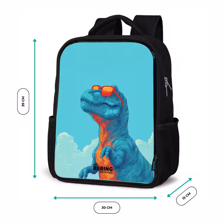 Kinderrucksack - Schwarz - Dino - Sonnenbrille - Blau — 6