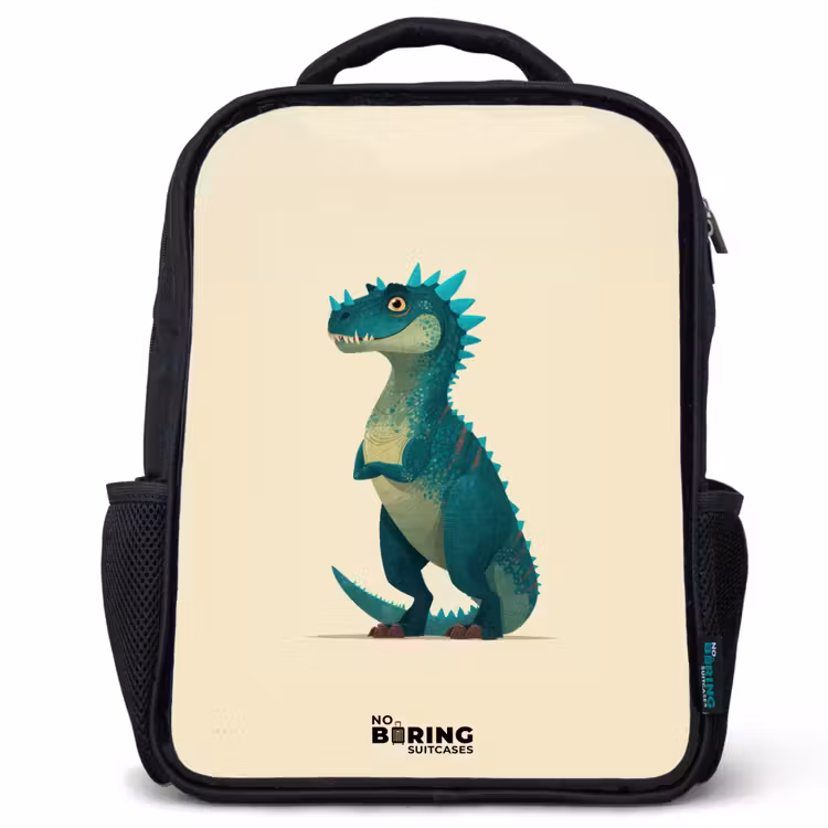Kinderrucksack - Schwarz - Dino - Tier - Blau - Grün — 1
