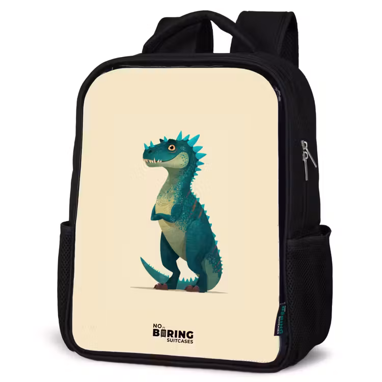 Kinderrucksack - Schwarz - Dino - Tier - Blau - Grün — 4