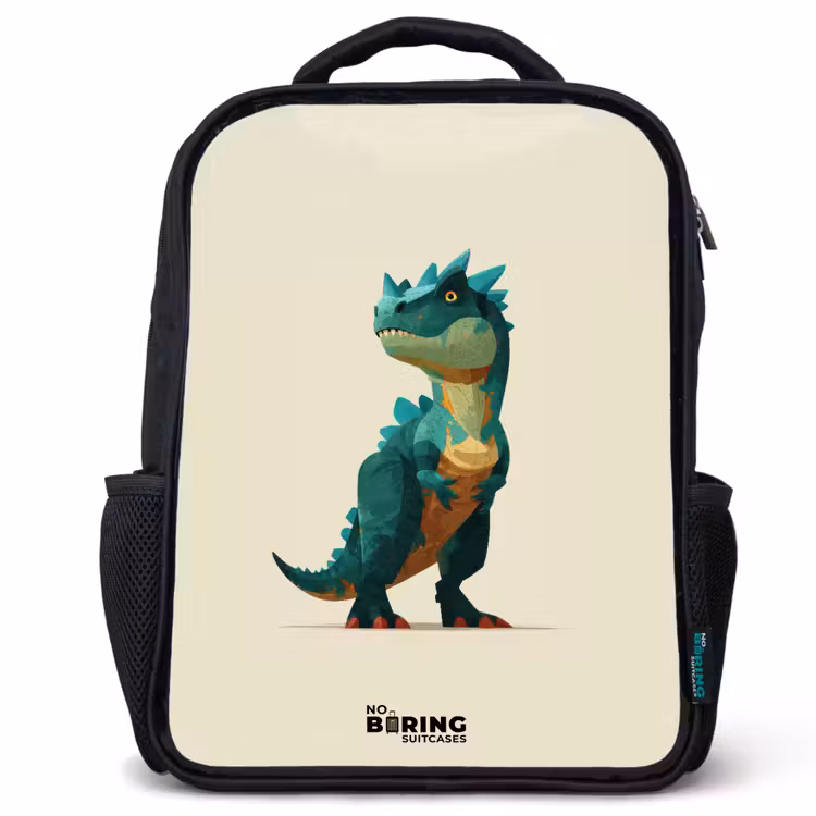 Kinderrucksack - Schwarz - Dino - Tier - Grün — 1