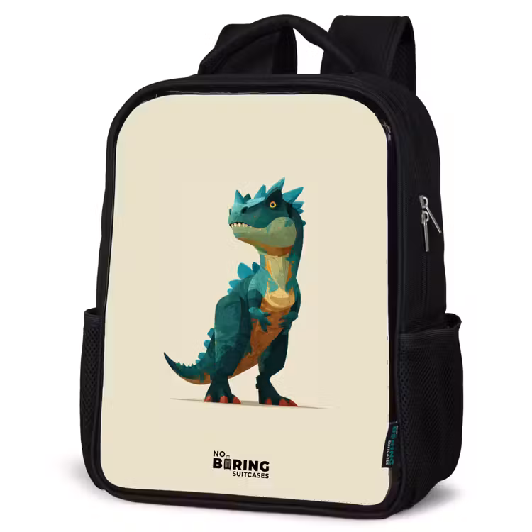 Kinderrucksack - Schwarz - Dino - Tier - Grün — 4