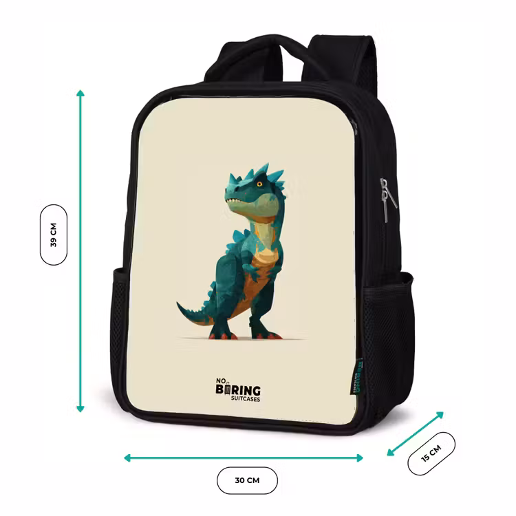 Kinderrucksack - Schwarz - Dino - Tier - Grün — 6